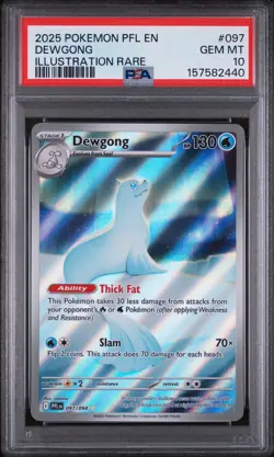 Pokemon TCG Dewgong Illustration Rare 097 PSA 10 Gem Mint - Image 1