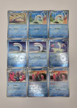 Lot of 9 Wiglett Wugtrio Various Pokemon Collection Reverse Holo - Image 1