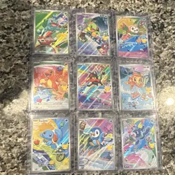 Pokemon First Partner Illustration Series 1 Collection - Complete Full Set Of 9 - Image 1