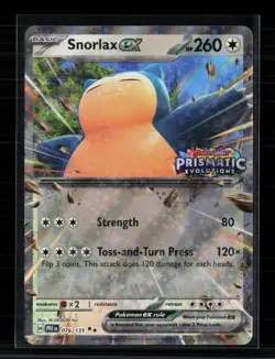 Pokemon 2025 Prismatic Evolutions Snorlax EX RR #76/131 Stamped - Image 1