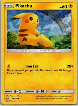 Pikachu (Cracked Ice Holo) 28/073 Deck Exclusives Pokemon TCG Holo C LP - Image 1