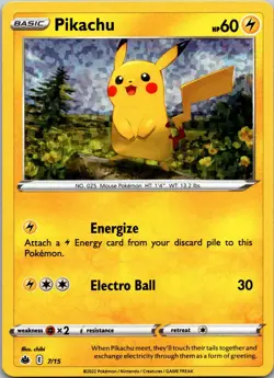 Pikachu 007/015 McDonald's Promos 2022 Pokemon TCG Holo P LP - Image 1