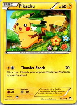 Pikachu 27/111 Furious Fists Pokemon TCG C MP - Image 1