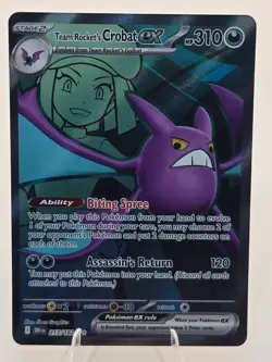 Pokemon TCG Team Rocket's Crobat Ex 217/182 Ultra Rare Holo - Image 1