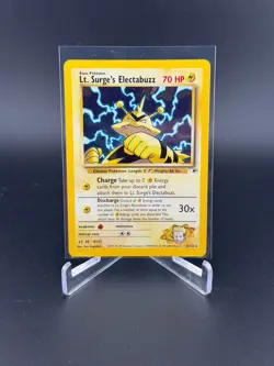 Pokemon TCG Lt. Surge's Electabuzz 6/132 Gym Heroes Holo Rare Unlimited NP Mint! - Image 1