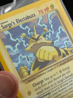 Pokemon TCG Lt. Surge's Electabuzz 6/132 Gym Heroes Holo Rare Unlimited NP Mint! - Image 3