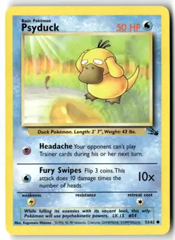 Psyduck 53/62 Common Fossil Pokemon Unlimited LP - Image 1