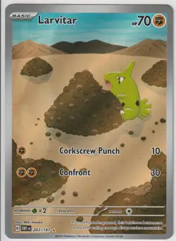 Larvitar 203/197 Illustration Rare Obsidian Flames Pokemon Holo Near Mint - Image 1