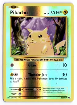 Pikachu 35/108 Common Evolutions Pokemon Reverse Holo Near Mint - Image 1
