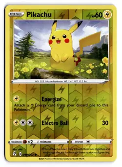 Pikachu 049/203 Common Evolving Skies Pokemon Reverse Holo Near Mint - Image 1