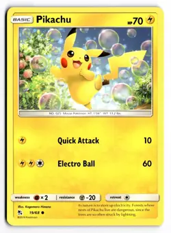 Pikachu 19/68 Common Hidden Fates Pokemon Near Mint - Image 1