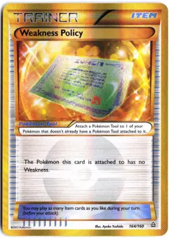Weakness Policy 164/160 Secret Rare Primal Clash Pokemon Holo LP - Image 1