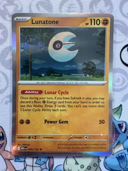 Lunatone 074/132 Rare Mega Evolution Pokemon Holo Near Mint - Image 1