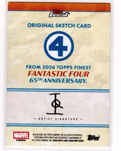 2026 Topps Finest Doctor Doom Ian Quirante IQ 1/1 Marvel sketch Card - Image 2