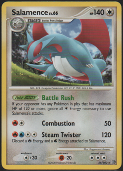Salamence 24/100 Stormfront 2008 Rare Lightly Played Pokemon Card TCG - Image 1