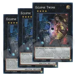 Yugioh - Eclipse Twins x 3 - 1st Edition Super Rare NM - Free Holo Card - Image 1