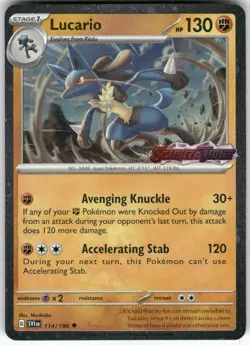 Lucario 114/198 Uncommon Scarlet & Violet Pokemon Near Mint - Image 1