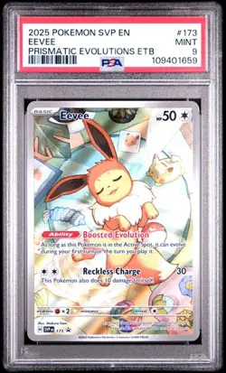 Pokemon Eevee Prismatic Evolutions ETB Promo #173 PSA 9 Mint - Image 1