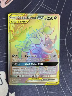 Greninja & Zoroark GX (Secret) 222/214 Sm-Unbroken Bonds Holo Pokemon Card - Image 1