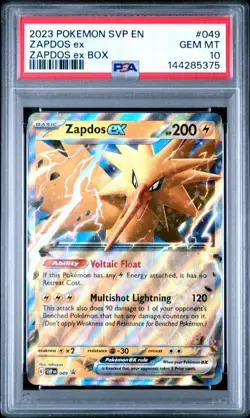 Pokemon Zapdos ex Promo SV Scarlet & Violet #049 PSA 10 2023 English Holo - Image 1