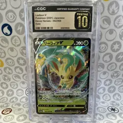 The Pokemon Company S6a Eevee Heroes Leafeon V 002/069 Holo JP 2021 CGC 10 - Image 1