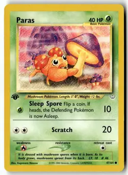 Paras 47/64 Common Neo Revelation Pokemon 1st Edition LP - Image 1