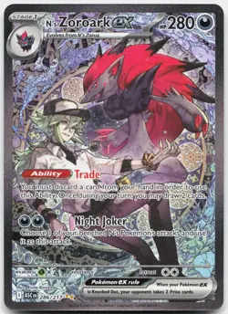 N's Zoroark ex 286/217 Special Illustration Rare Ascended Heroes Pokemon Holo NM - Image 1