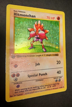 Hitmonchan Holo Shadowless 1st Edition Base Set 7/102 - Pokemon Card Holo Rare - Image 3