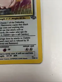 1999 POKEMON CLEFABLE 1ST EDITION HOLOGRAM CARD #1/64 (Jungle) - Image 5