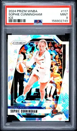 2024 Panini Prizm WNBA Sophie Cunningham Ice Parallel PSA 9 - Image 1