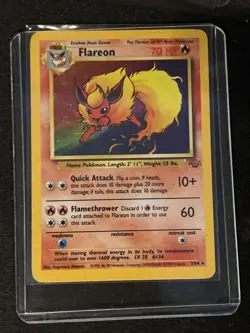 Pokemon Jungle Rare Holo Flareon Card 3/64 Pokemon TCG - Image 1