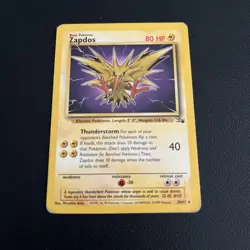 Zapdos 30/62 Rare WOTC Pokemon Card Non-Holo Fossil - Image 1