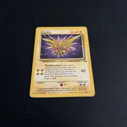Zapdos 30/62 Rare WOTC Pokemon Card Non-Holo Fossil - Image 2