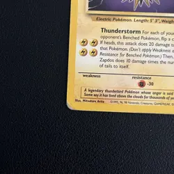 Zapdos 30/62 Rare WOTC Pokemon Card Non-Holo Fossil - Image 3