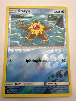 Pokemon Card Staryu Crimson Invasion Reverse Holo 15/111 NM - Image 1