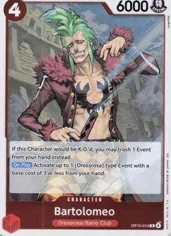 Bartolomeo - OP15-014 - Adventure on Kami's Island - ONE PIECE Card - English - Image 1
