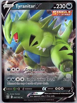 Tyranitar V 097/163 SWSH05: Battle Styles - Pokemon Card - NM - Image 1