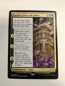 HARALD UNITES THE ELVES - KALDHEIM - MTG - ENCHANTMENT - RARE - NM - Image 1