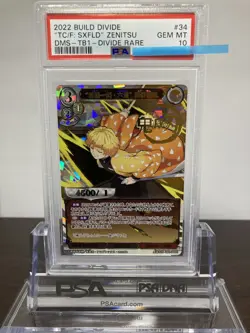 Demon slayer Kimetsu No Yaiba tcg trading card Zenitsu PSA10 TB1-34 BUILD DIVIDE - Image 1