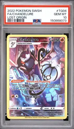 Chandelure TG04/TG30 PSA 10 Pokemon SWSH Lost Origin Trainer Gallery Holo - Image 1