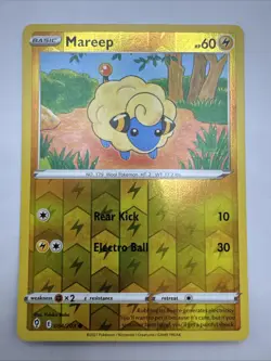 Pokemon TCG Mareep 054/203 SWSH07: Evolving Skies Reverse Holo NM - Image 1