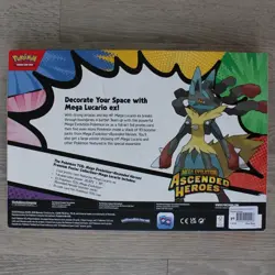 Pokemon TCG Mega Lucario ex Premium Poster Collection Box Sealed 10 Packs - Image 2