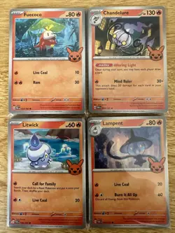 Promo Pikachu Stamp Chandelure 038/167 Non-Holo Trick or Treat LP Pokemon Cards - Image 1
