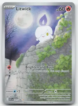 Litwick 101 Near Mint 086 White Flare Holo Pokemon Card TCG - Image 1