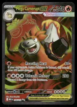 Pokemon Cards Mega Camerupt ex 156/132 Mega Evolution Ultra Rare NM *2 - Image 1