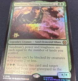 sandman shifting scoundrel prerelease foil mtg spider-man in hand - Image 1