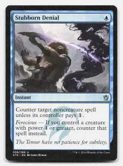 Stubborn Denial 56 Uncommon Khans of Tarkir Magic: The Gathering Lightly Played - Image 1
