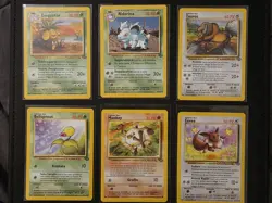 SIX POKEMON CARDS EEVEE MANKEY TAUROS NIDORINA BELLSPROUT EXEGGUTOR NM ITALIAN - Image 1