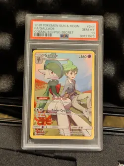 2019 Pokemon Gallade Cosmic Eclipse Secret Rare Full Art #244 PSA 10 - Image 1