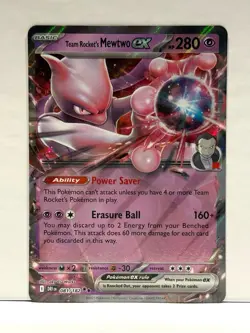 Team Rocket's Mewtwo ex 081/182 Double Rare Destined Rivals Pokemon Card TCG NM - Image 1